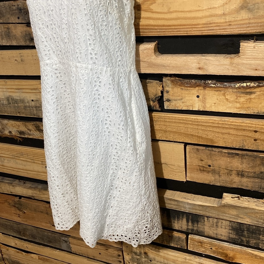GAP Halter-neck Eyelet White Dress‎ Size 8 Tall - Picture 6 of 12